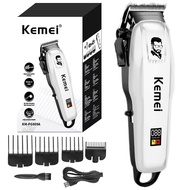 Mesin Cukur Rambut Cas Profesional Paket Barbershop KEMEI Indikator Baterai LED Digital ORIGINAL