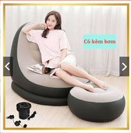 Ghế Hơi Tựa Lưng Ghế Hơi Thư Giãn Ghế Lười Bọc Nhung Cao Cấp Siêu Chill Mềm Mịn Êm Ái Có Đệm Đỡ Chân