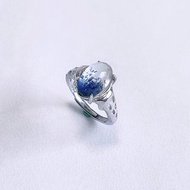 天然礦石 頂級藍線石 聚寶盆 戒指