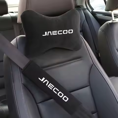 Car Seat Headrest Auto Logo Neck Pillow Shoulder Strap Covers for CHERY JAECOO J1 J2 J3 J4 J5 J6 J7 