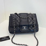 香奈兒/Chanel 黑銀季節CF 元寶機場鏈條包