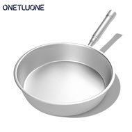 Onetwone  28cm pure titanium flat pan High-end cooking pot gas and induction frying pan with long handle  non-stick wok