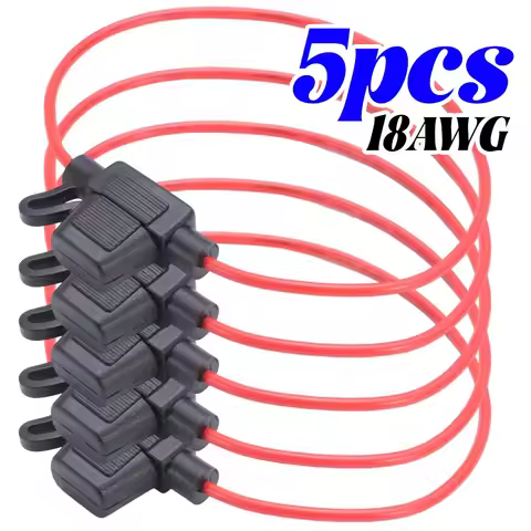 5Pcs Car Fuse Holder Inline Mini Blade Socket Adapter Splash-proof Box 18AWG Waterproof Auto Fuse Bo