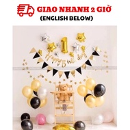 1 year old yellow and black baby shower decoration balloon set tnoi27