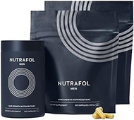 Nutrafol Men Hair Growth Supplement | Clinically Tested for Visibly Thicker &amp; Stronger Hair with More Scalp Coverage | Dermatologist Recommended | 1 Bottle + 2 Pouches | 3 Month Supply