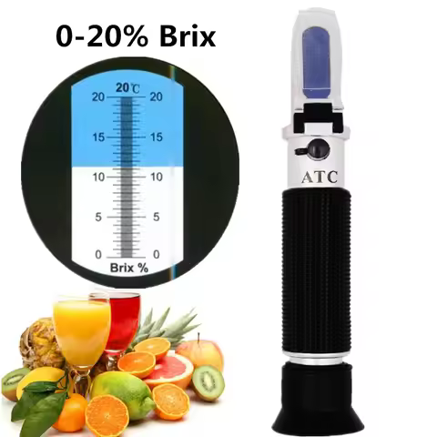 Handheld Brix Refractometer Honey Fruit Sugar Solution Brix 0-20% Optical Concentration Sugar Measur