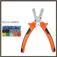 [I O J E] PZ1.5-6 Mini Portable Crimping Tool Set Fit for Crimping Insulated and Uninsulated Ferrule Terminal Tubes Insulating Rubber