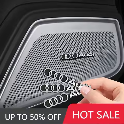 3D Metal Car Speaker Logo Sticker, Mini Emblem Badge Decal For Audi A4 A3 A5 A6 A7 A8 Q3 Q5 Q7 Q8 B5
