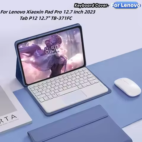 Keyboard Case For Lenovo Tab P12 12.7' TB-371FC 2023 Bluetooth Keyboard Mouse Cover Capa For Lenovo 