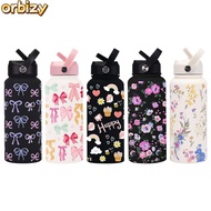 ORBITZY 1000ML Tumbler, 1L Capacity With Straw Vacuum Bottle, Convenient 304 Stainless Steel Printed