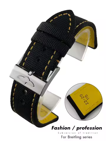 Nylon Leather Watch Strap 22mm 21mm Watchband for Breitling Avenger Navitimer Deep Dive Seawolf Supe