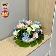 🌼Ready Stock🌼Bunga Cosmos Siap Gubah Dengan Pasu Hiasan Rumah/Artificial Flower Cosmos With Pot/Pasu