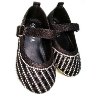 💗Size19-23 💗Baby Girl Shoes  💗 Toddlers Crystals Jewels Strap Princess Flowers Shoes