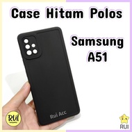 Case Hitam Samsung A51 Black Matte Softcase Polos Silikon HP RUI