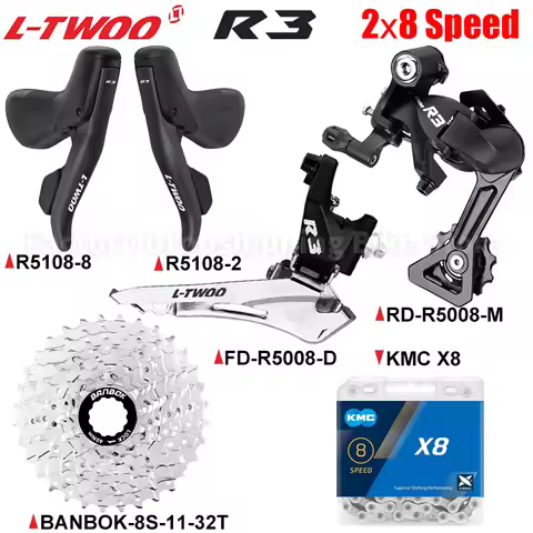 LTWOO R3 Road Bike 2x8 Speed Shifting Kits Mechanical Brake Dual Control Lever 11-25T/28T/32T Casset