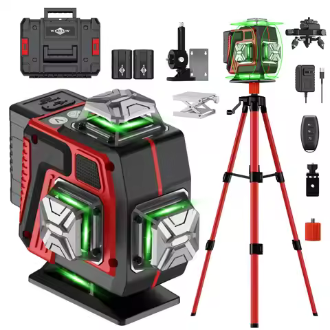 WEIDDW 4D 16 Lines Professional Lazer Level L 360 Self Leveling 4x360° Cross Line Laser with Tripod 