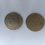 Uang koin kuno 50 rupiah gambar cendrawasih