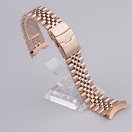 For 22mm Seiko SKX 007/009 All Rose Gold Solid Curved End srpd53 bracelet Jubilee Watch Band strap