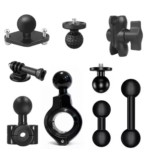 1 inch Ball head Adapter Mount Motorcycle Handlebar Clip Bracket for GoPro Insta360 DJI Osmo Nano Ac