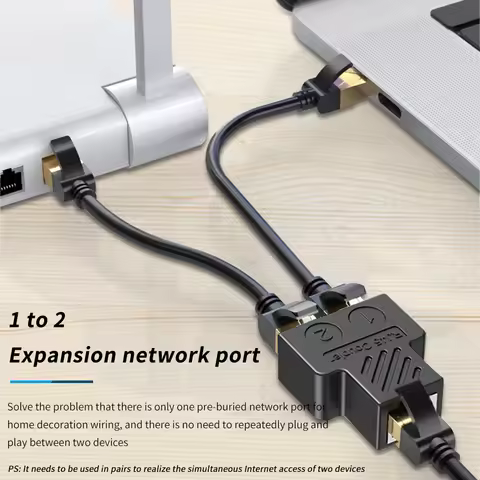 TISHRIC Expansion Network Port RJ45 1 To 2 Ways Ethernet LAN Network Splitter Rj45 Cable Port Networ