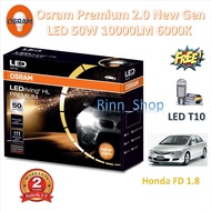 Osram หลอดไฟหน้า รถยนต์ Premium 2.0 New Gen LED+500% 6000K 10000LM 50W Honda Civic FD 1.8 รับประกัน