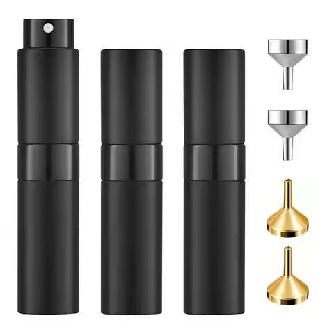 1/3/7Pcs 8ml Rotating Perfume Spray Bottle Atomizer Refillable Metal Aluminum Cosmetic Empty Contain