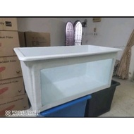 Fiberglass Tank with Front Mirror L4'XW2'XH2' -White(3/26)(7/26)