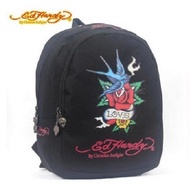 Medium Ed hardy * Backpack School Season Trendy Bag Flying Pigeon Heart (Black) Subscript