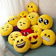 30CM Soft Emoji Yellow Round Cushion Emoticon Stuffed Plush Toy Smiley Pillow
