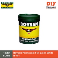 Boysen Paint Permacoat Flat Latex White B-701 1 Liter and 4 Liters