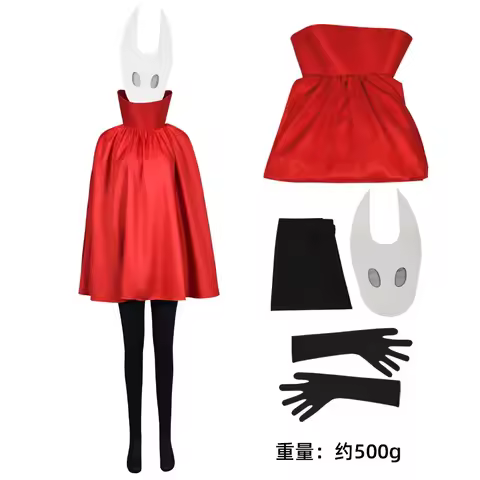 Game Knight Cosplay Silksong Hornet Costume Red Cloak Pants Gloves Mask Christmas Halloween Party Ca