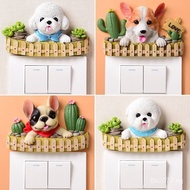 Bichon Bear Lamp Bedroom Fence Decoration Teddy Switch Sticker Socket Sticker French Bulldog Living 