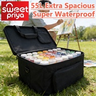 55L Art Toolbox  Picnic Tool Bag Waterproof Storage Bag Black Outdoor Canvas Bag Camping Storage Bag