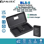 Palo BLS-5 BLS 50 Camera Battery and LCD Charger for Olympus PEN E-PL6 PL7 PL8 PM2 E400 E450 EM10