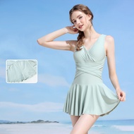 CAMEL One-Piece Swimsuit Womens Covering Belly Conservative Skirt Swimwear Large Size Hot Spring Clo