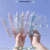 LUCKYSTOREGOODS Binder Pockets PVC  Storage File Notebook Binder