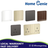 Schneider AvatarOn 1/2/3/4 Gang Switch Socket 1/2 Way (White / Dark Grey / Metal Gold Hairline / Woo