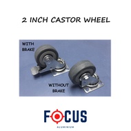 2 INCH CASTOR WHEEL FOR ALUMINIUM PROFILE 2020 3030 / RACK / TROLLEY / CABINET