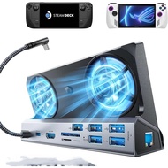for Legion Go Dock,10-in-1 Legion Go Docking Station with 5 USB 3.0&2.0, Dual Cooling Fan, HDMI 4K@6