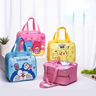 Pokemon Lunch Bag Anime Pikachu Insulation Lunch Box Bag for Kids Student Children Hello Kitty Aluminum Foil Canvas Lunch Box Bag