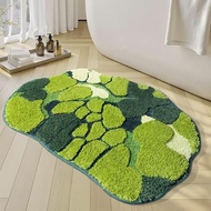 RORA Green Bathroom Rugs Moss Bath Mat 32×20 Non Slip Absorbent Bath Rug | Soft Microfiber Washable 