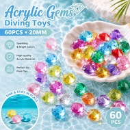 60 Pcs Gem Swim Baby Toy Kids Toys Diving Jewels for Children Gemstone Swimming Treasure  zhiyuanzh