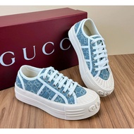 GUCCI GUCCI 1977 Denim Low-Top Canvas Shoes White Shoes Couple Shoes Canvas Shoes Sneakers Men Women