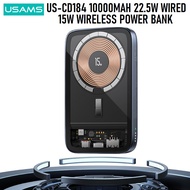 USAMS US-CD184 10000mAh 22.5W Power Bank 15W Magnetic Wireless Charging Power Bank for iP