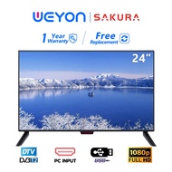 Sakura TV LED TV 24 inch HD Digital TV Murah DVBT-2 Built-in MYTV