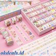 Okdeals 100Rolls/Set Washi Tape Kartun Gadis Sastra Hati Sedikit Segar