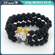 【Fast Shipment】 Dumbbells Beads Bracelet Natural Stone Barbell Energy Weights Bracelets