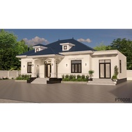 Modern 2-storey house, garden house, 3-storey house designs printed on A3 paper