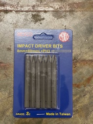 [ยกแผง] Mexco ดอกไขควงตอก ปลายแหลม / ทู่ / แบน ดอกไขควง ดอกใส่สว่าน Impact driver