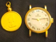 古董 OMEGA 上鍊女裝14K實金錶